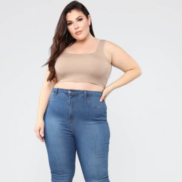 New Forever 21+ Nude Cropped Bralette Cami Top - Picture 1 of 5